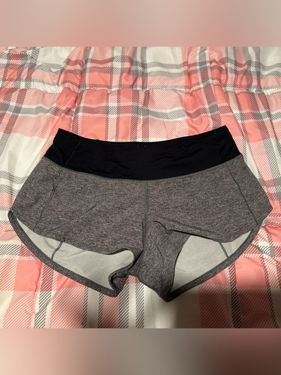 Pants - Women’s Heather Gray Athletic Shorts with Black Waistband